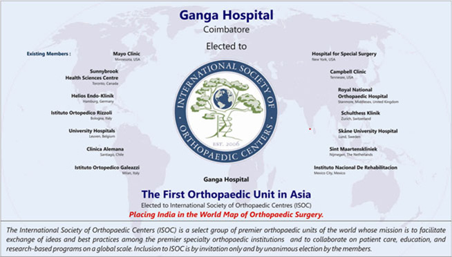 Ganga Hospital Selected for International Society of Orthopaedic Centres (ISOC)