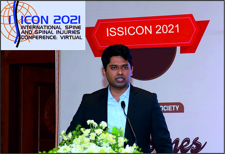 Best Poster Medal - International Spine and Spinal Injury  Conference (ISSICON 2021) at 18th - 21st November, 2021 - Dr Karthik