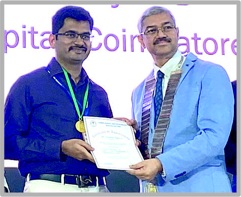 Dr Vidhyasagar Arthroplasty for Best Poster Medal 2020 - Dr  Soundarrajan D